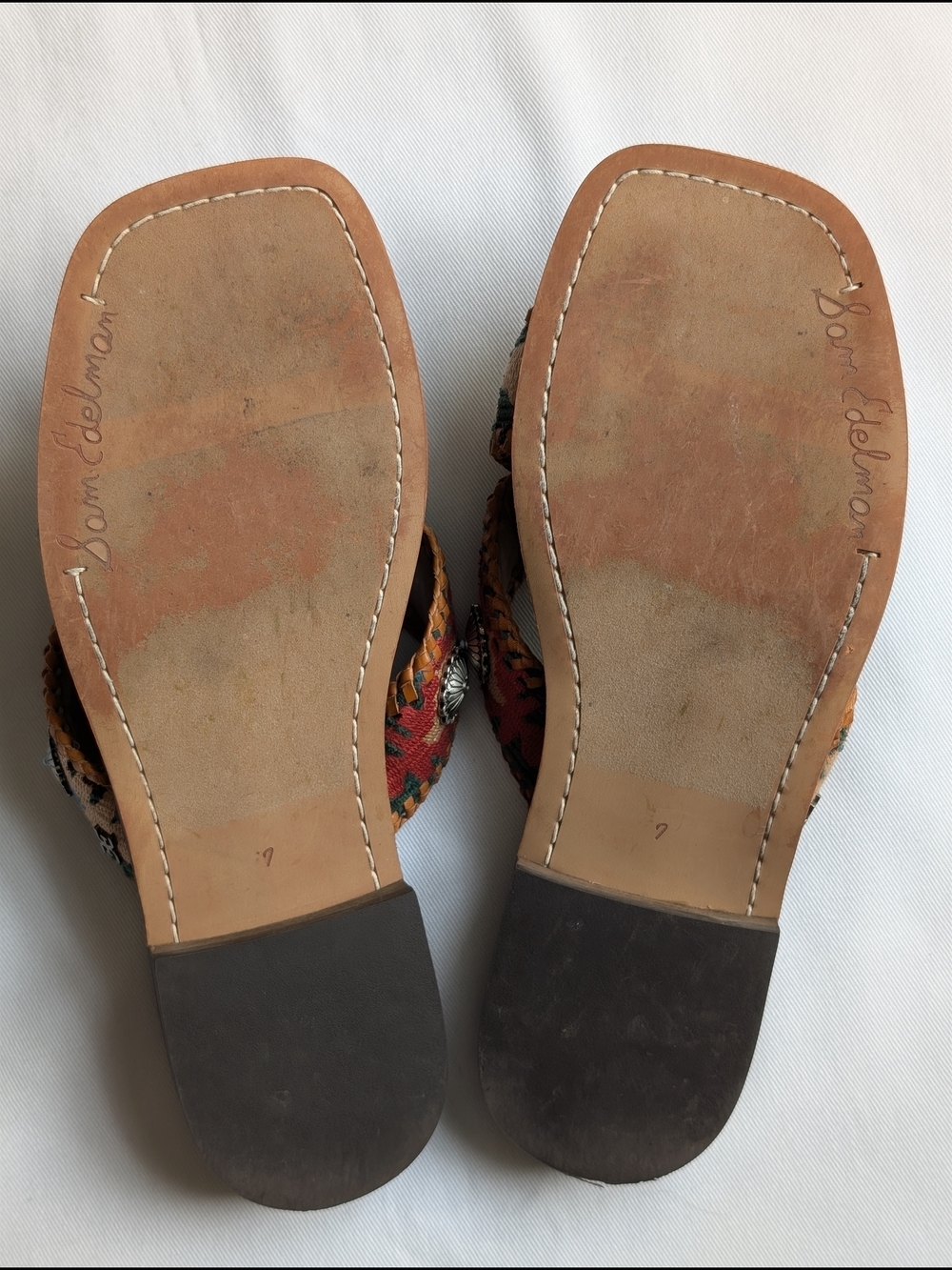 Sam Edelman Hagen Boho Western Criss Cross Slide Sandals Size 7 - Picture 5 of 9